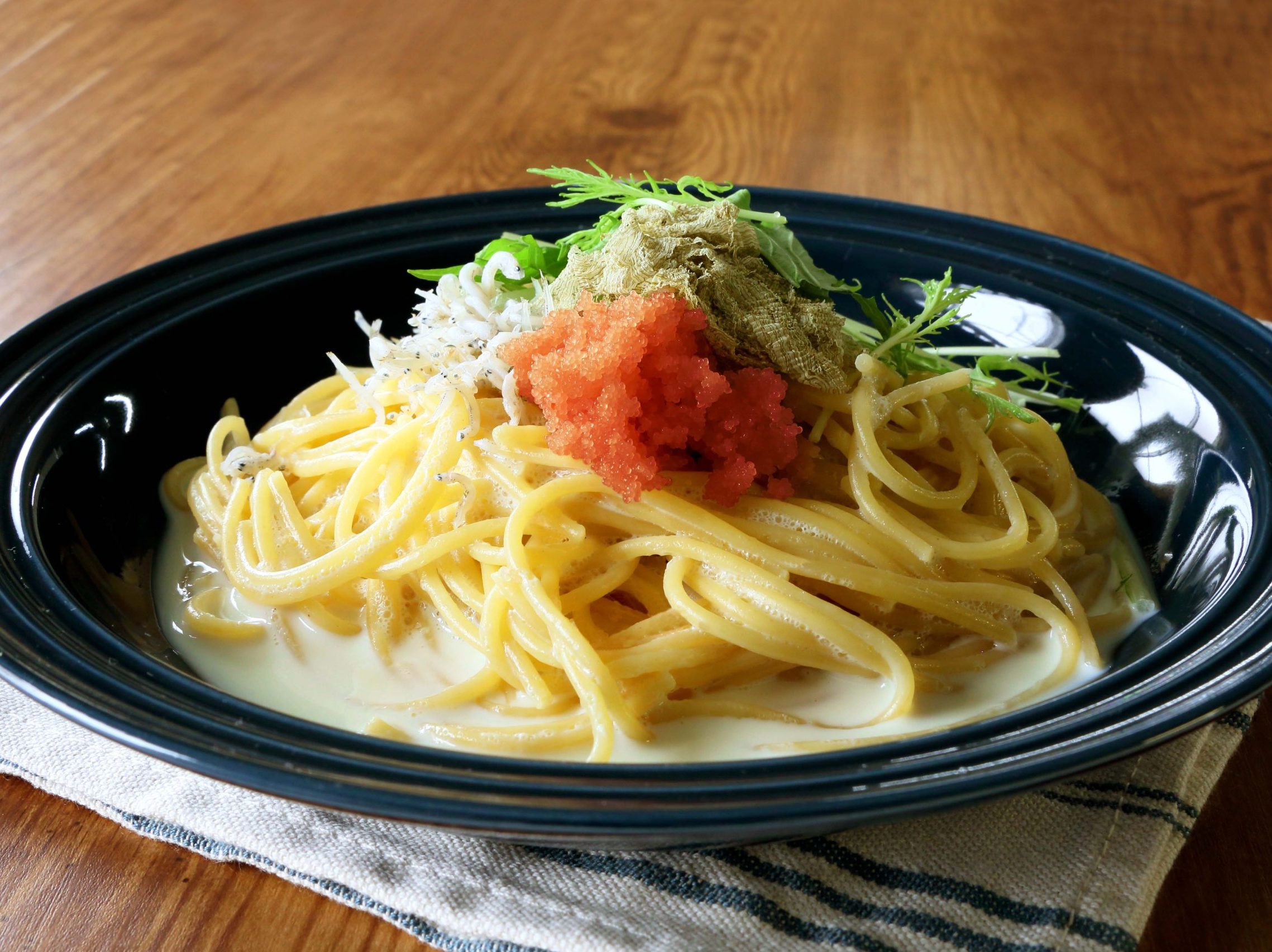 しらすと明太子の豆乳パスタ